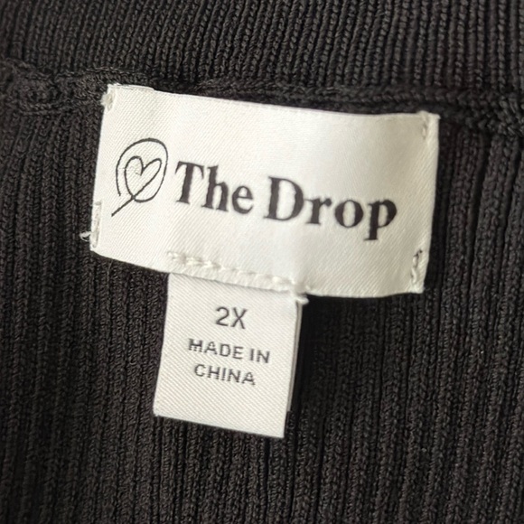 The Drop Women's Ribbed Midi Side Slit Sweater Dress in Black Size 2X - Picture 5 of 7